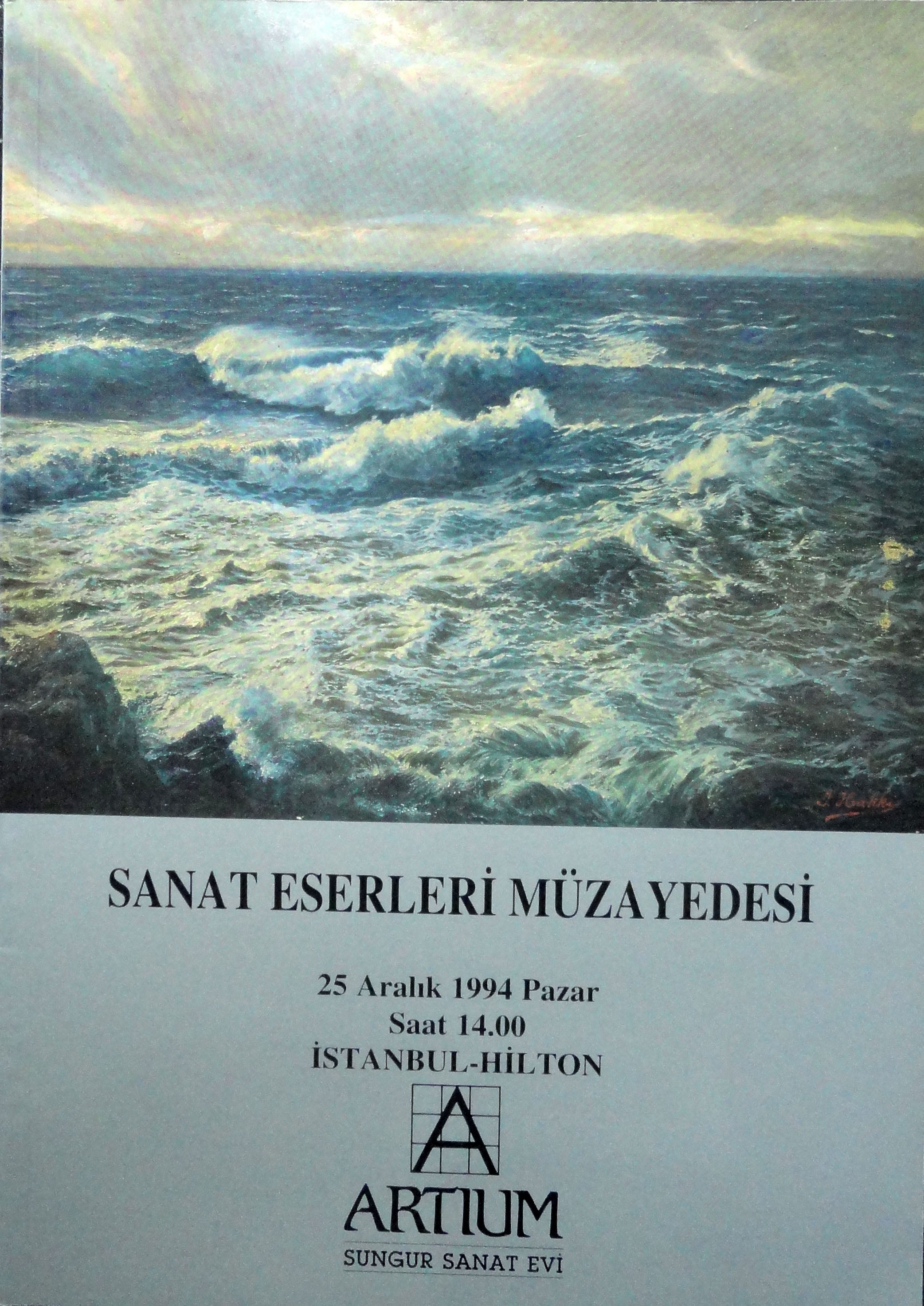 Artium Sungur Sanat Evi Sanat Eserleri Müzayedesi 25 Aralık  1994