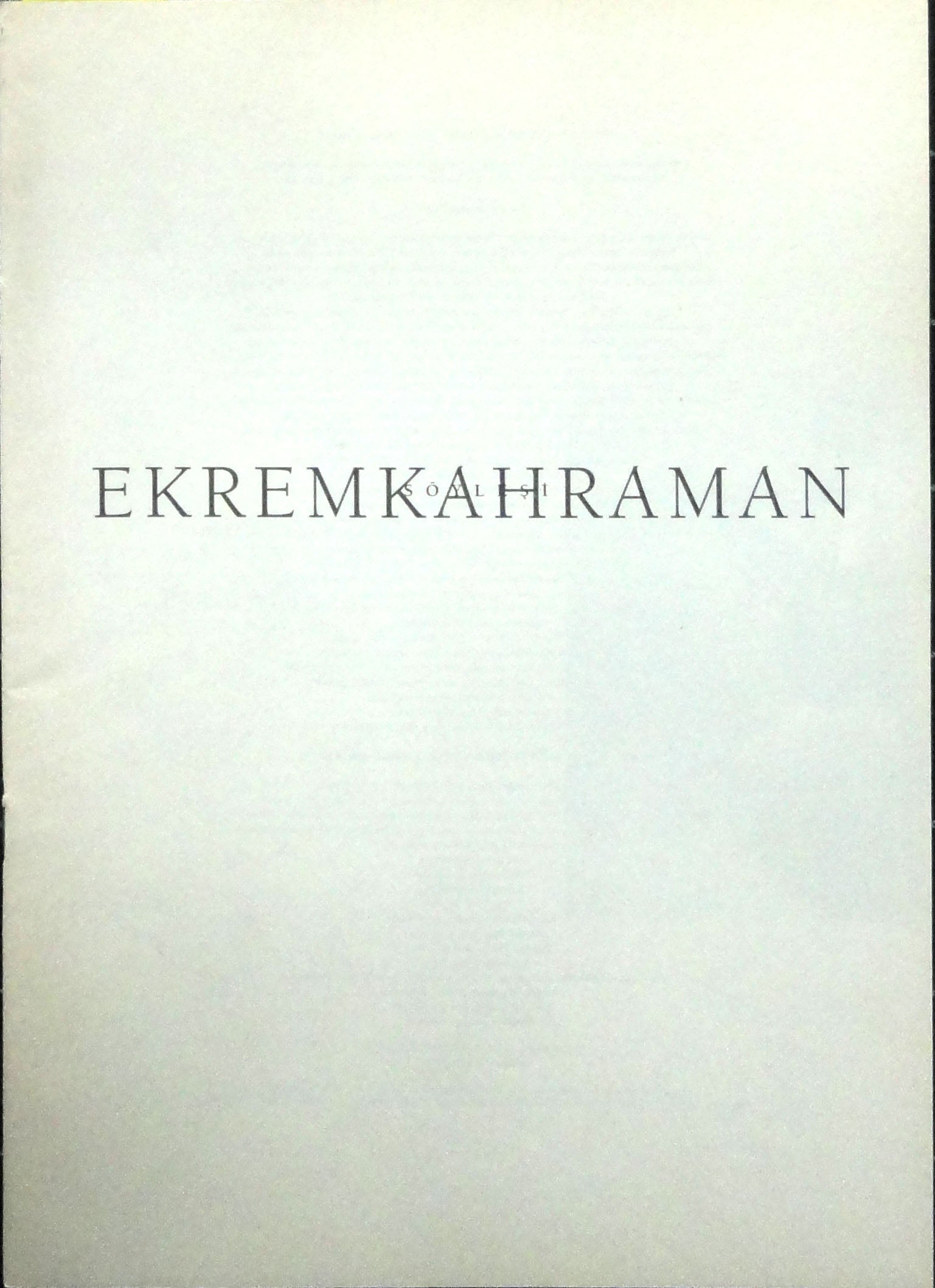 Ekrem Kahraman-Benim Resmim Sanata Bakış Açım Minör Bir Yalınlık Taşır