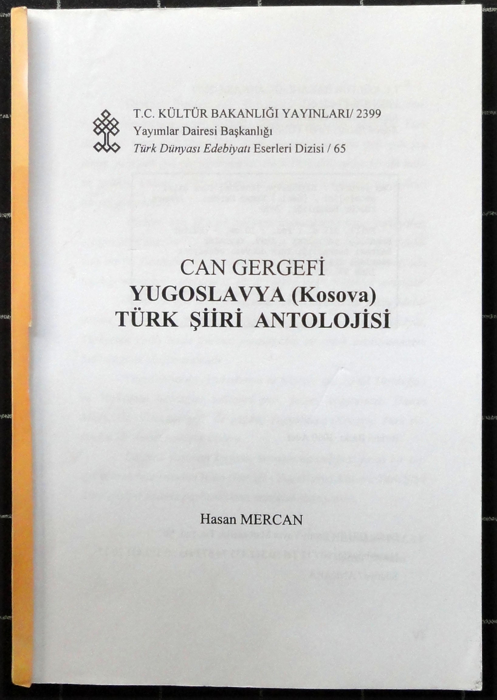 Can Gergefi<br>Yugoslavya (Kosova) Türk Şiiri Antolojisi