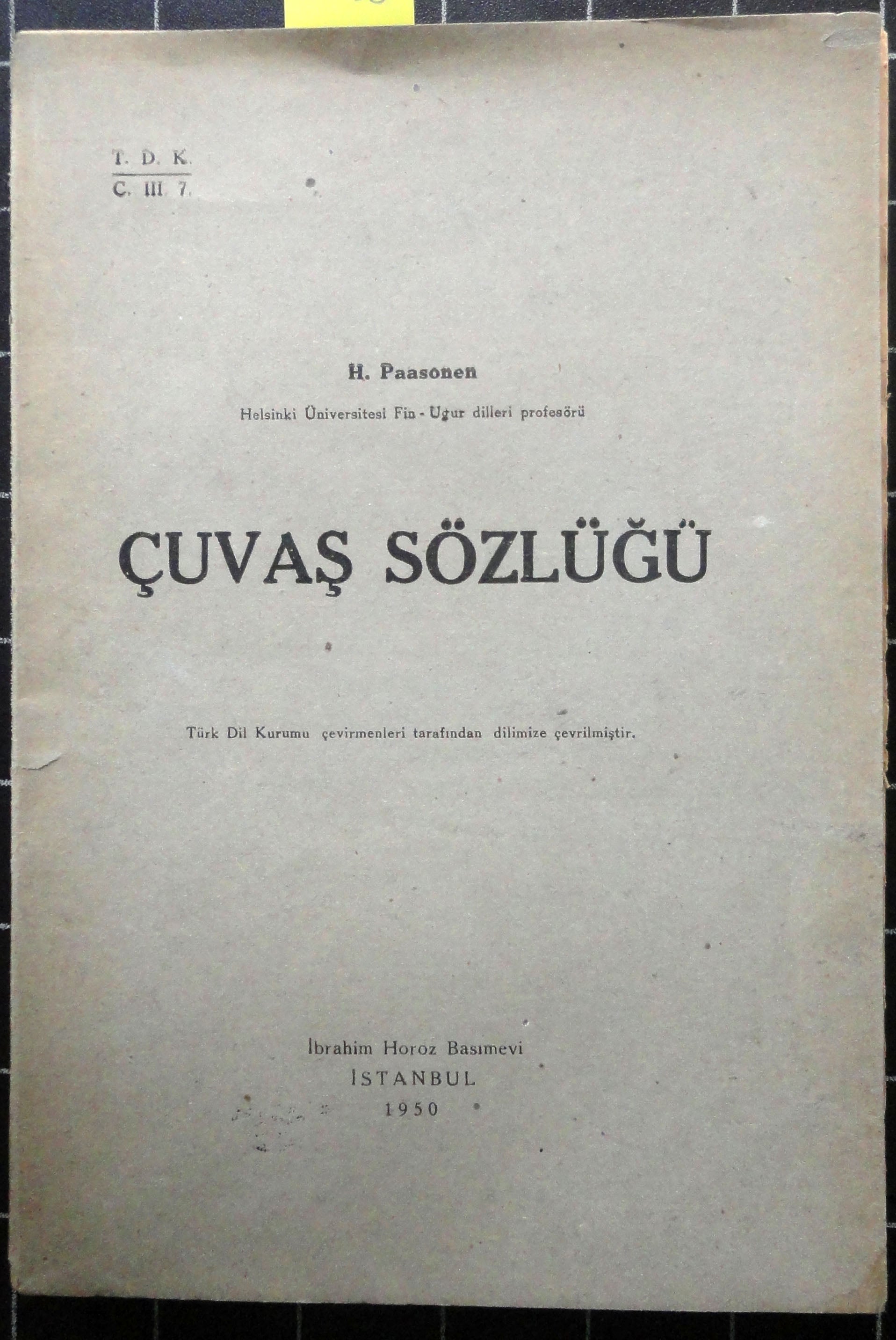 Çuvaş Sözlüğü
