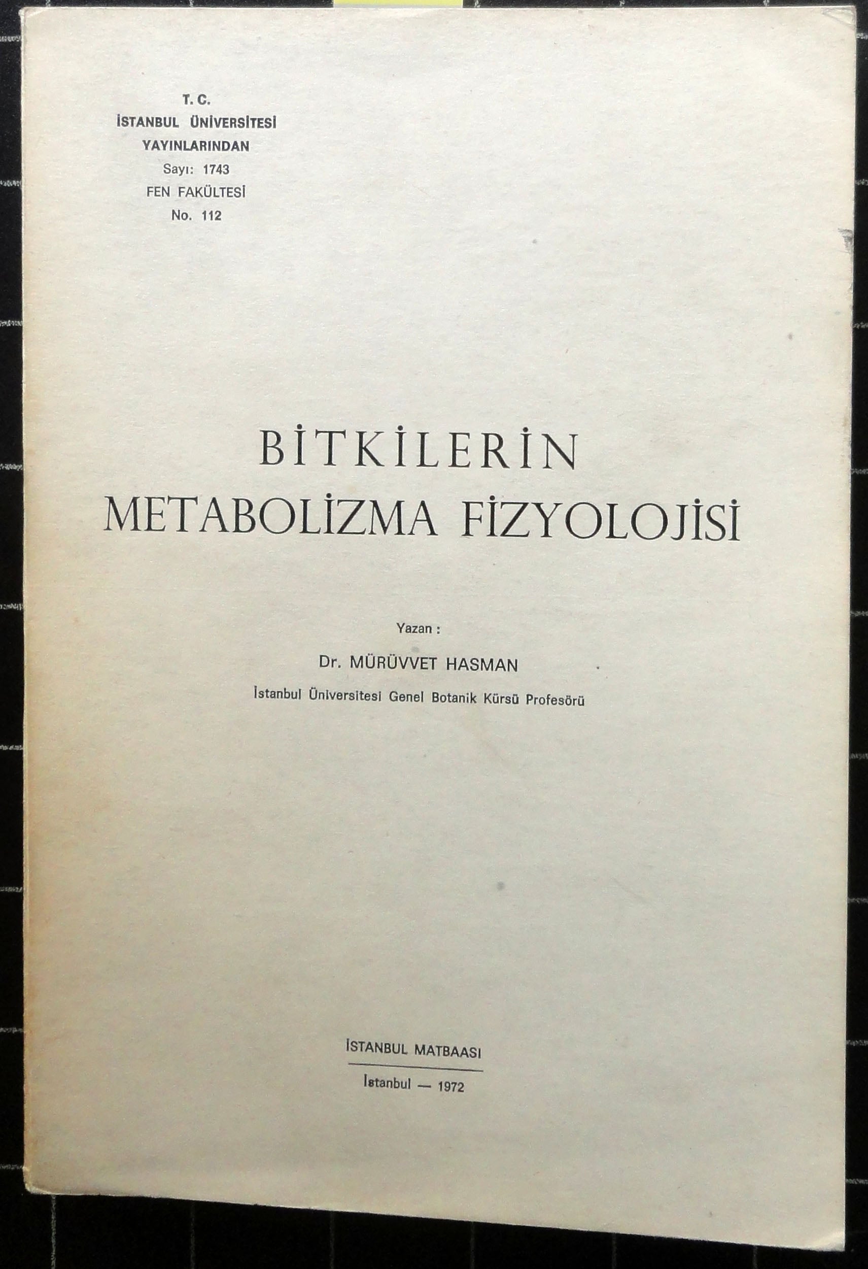 Bitkilerin Metabolizma Fizyolojisi