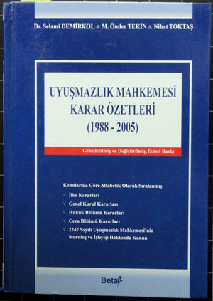 Uyuşmazlık Mahkemesi Karar Özetleri (1988-2005)