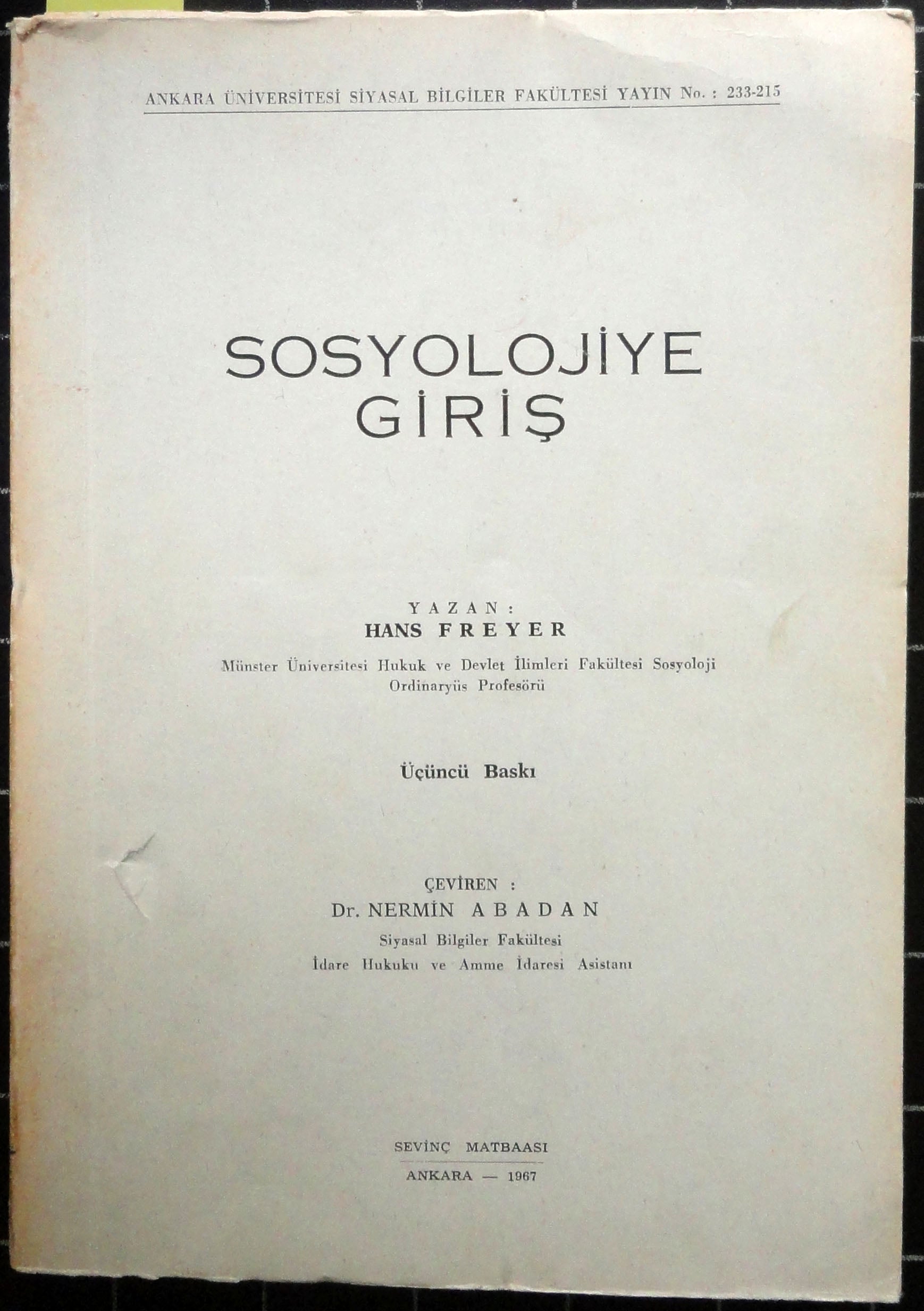 Sosyolojiye Giriş