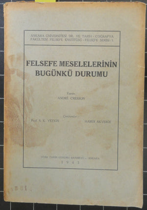 Felsefe Meselelerinin Bugünkü Durumu