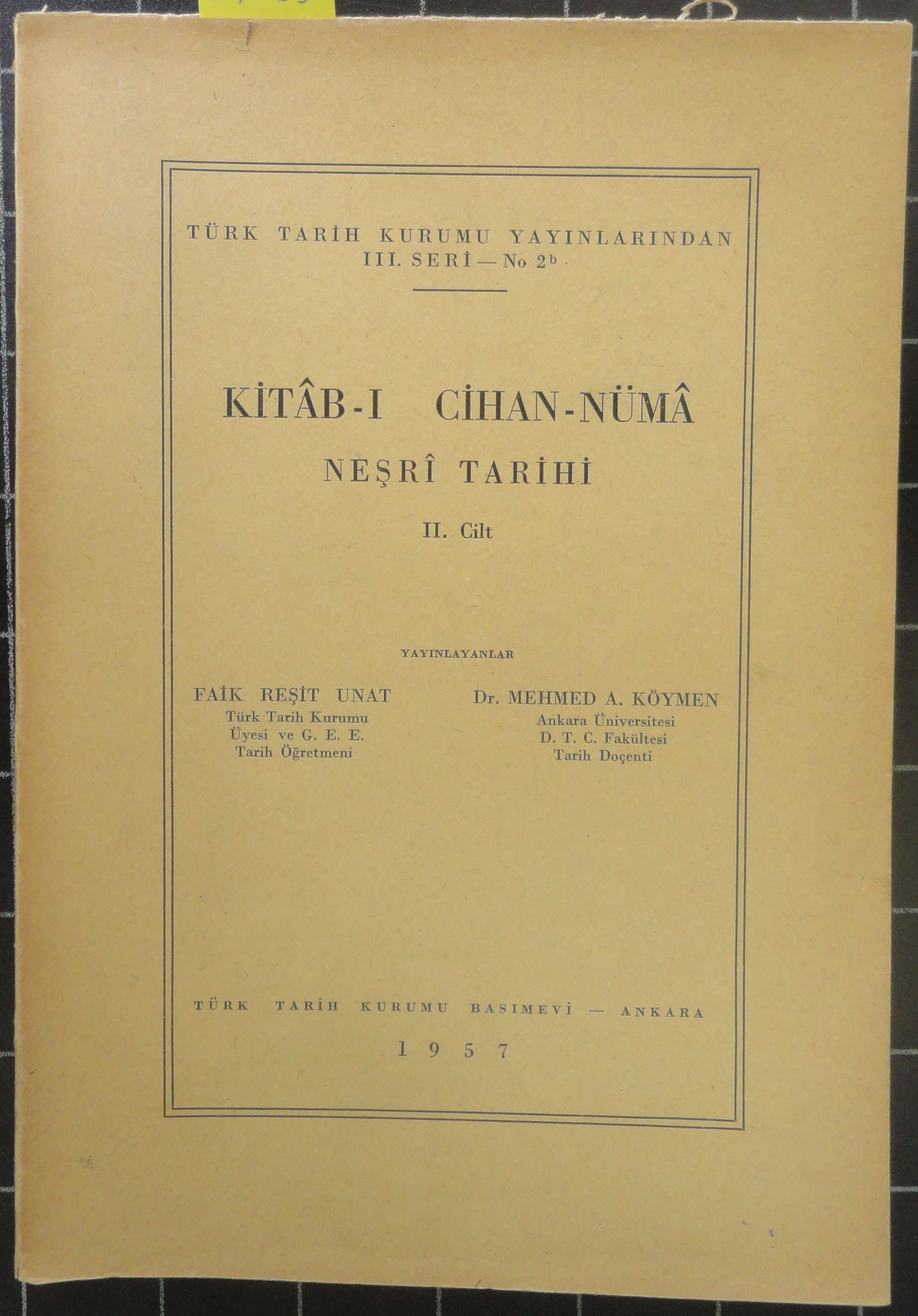 Kitab-ı Cihan-nüma Neşri Tarihi II. Cilt