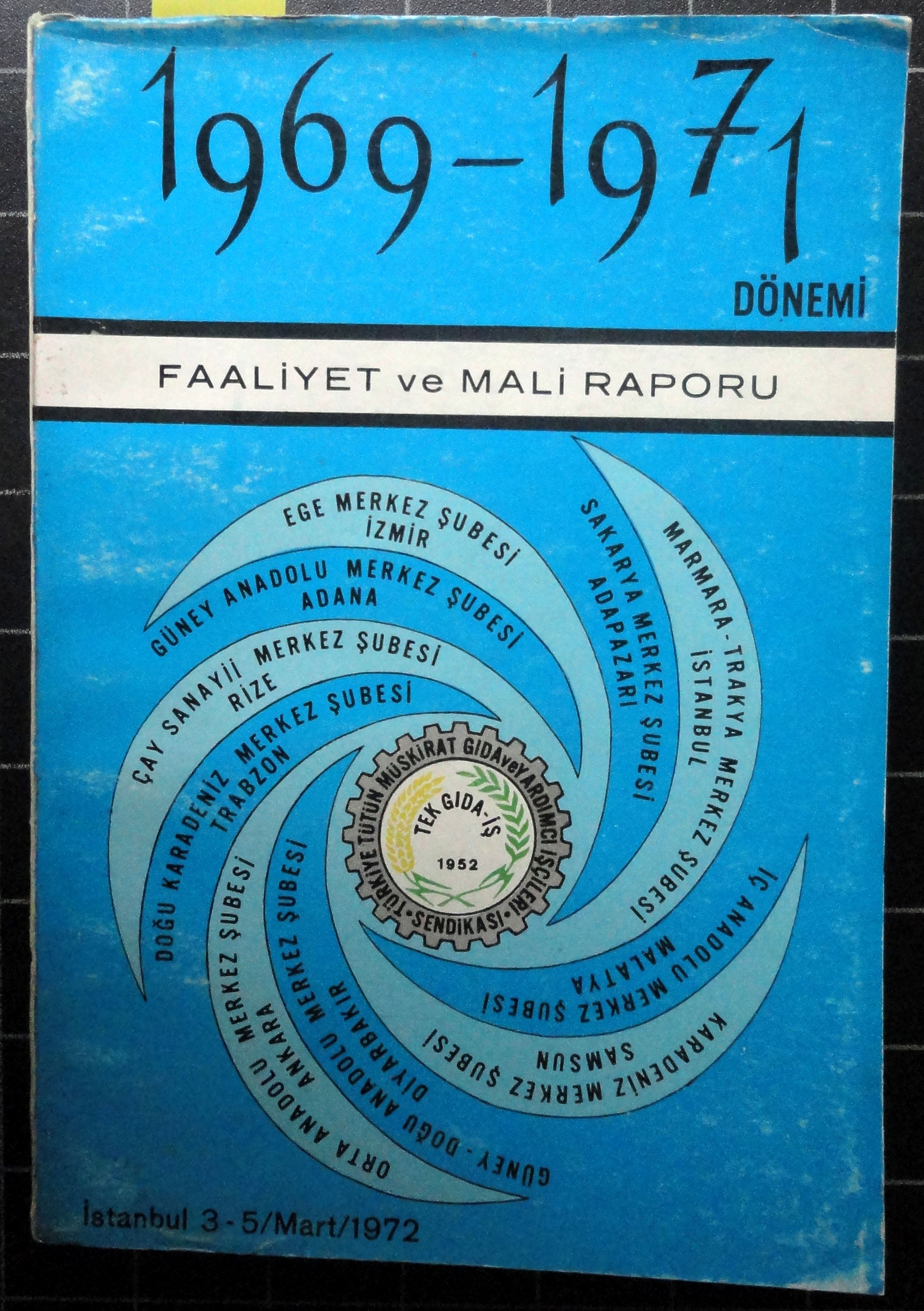 Tek Gıda-İş 1969-1971 Dönemi Faliyet ve Mali Raporu