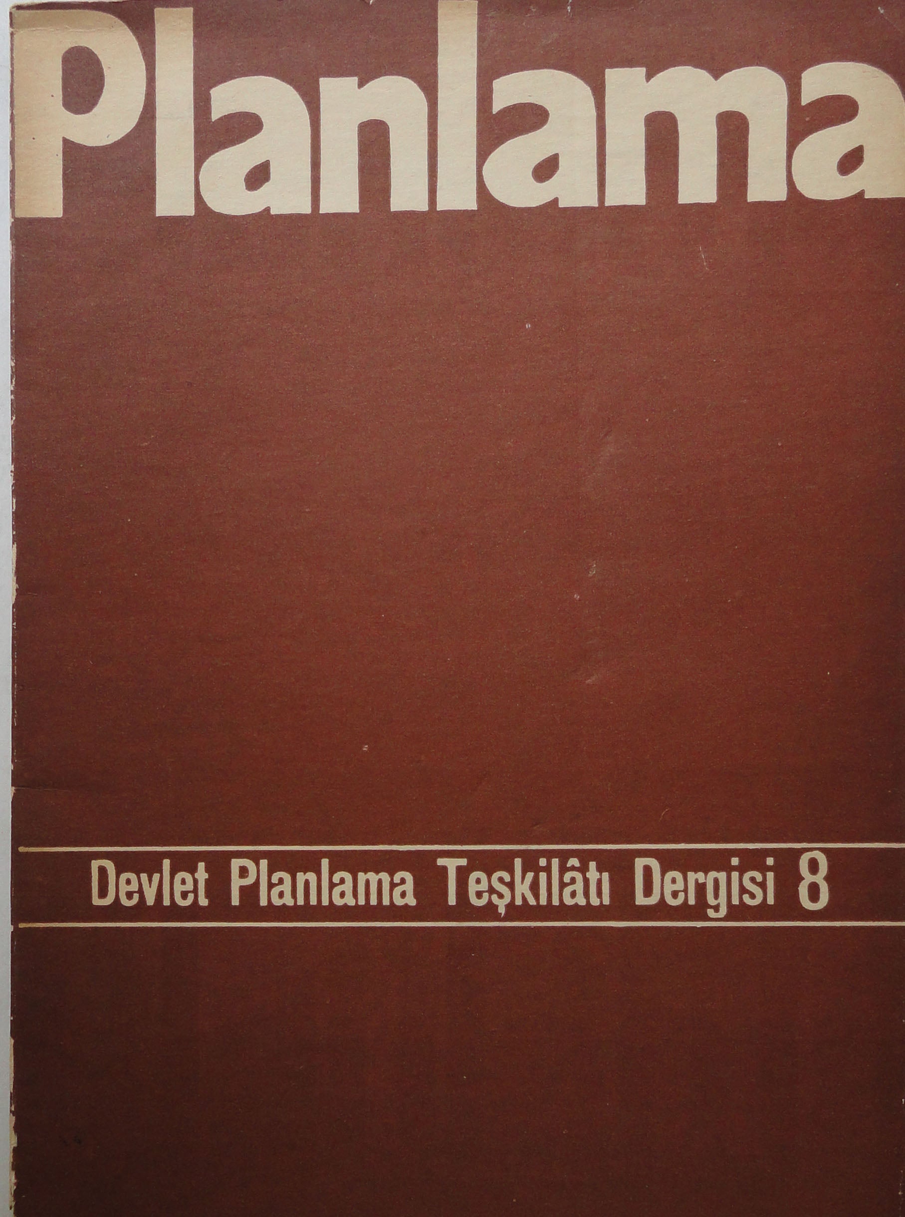 Devlet Planlama Teşkilatı Dergisi 8