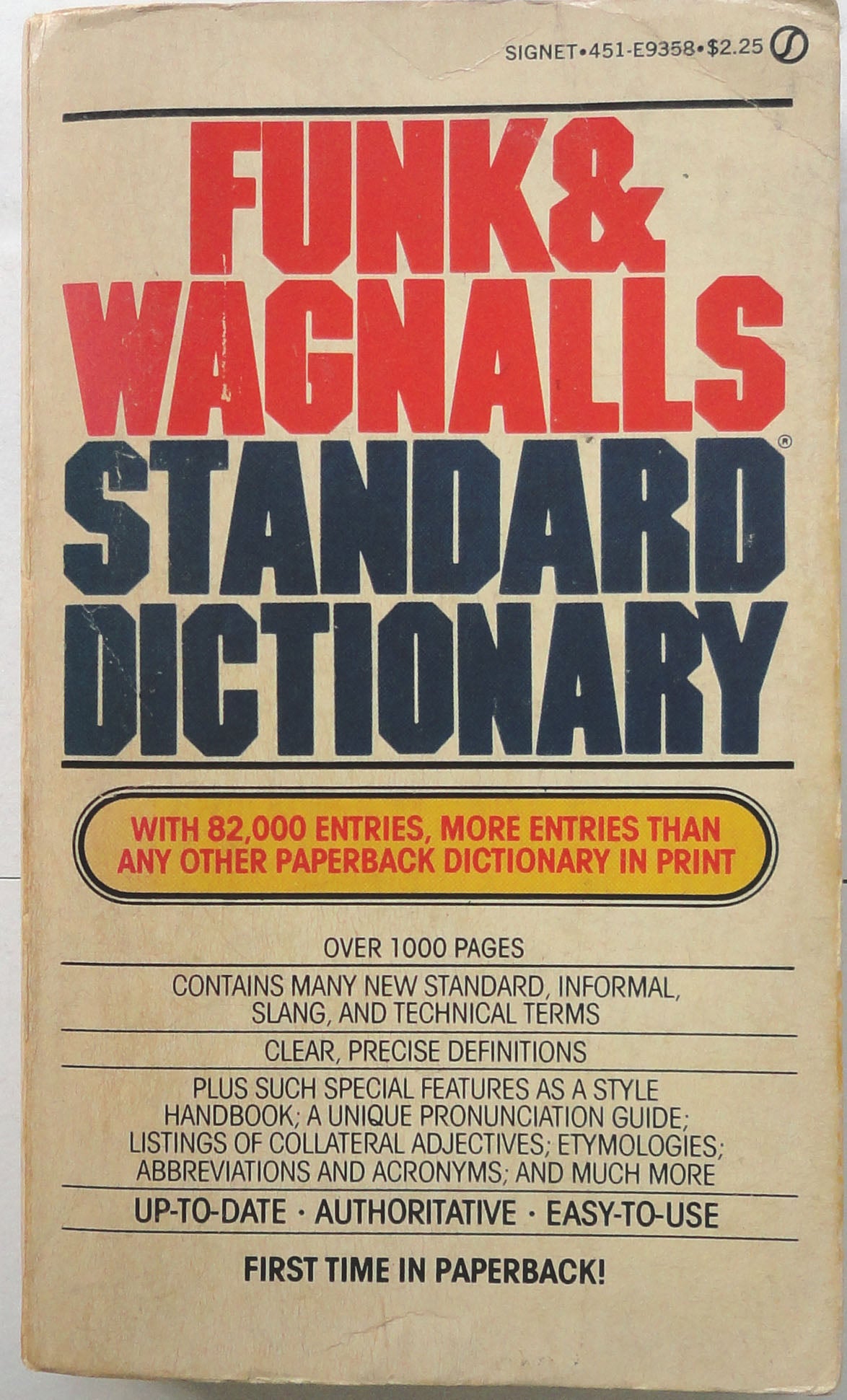 Funk Wagnalls Standard Dictionary